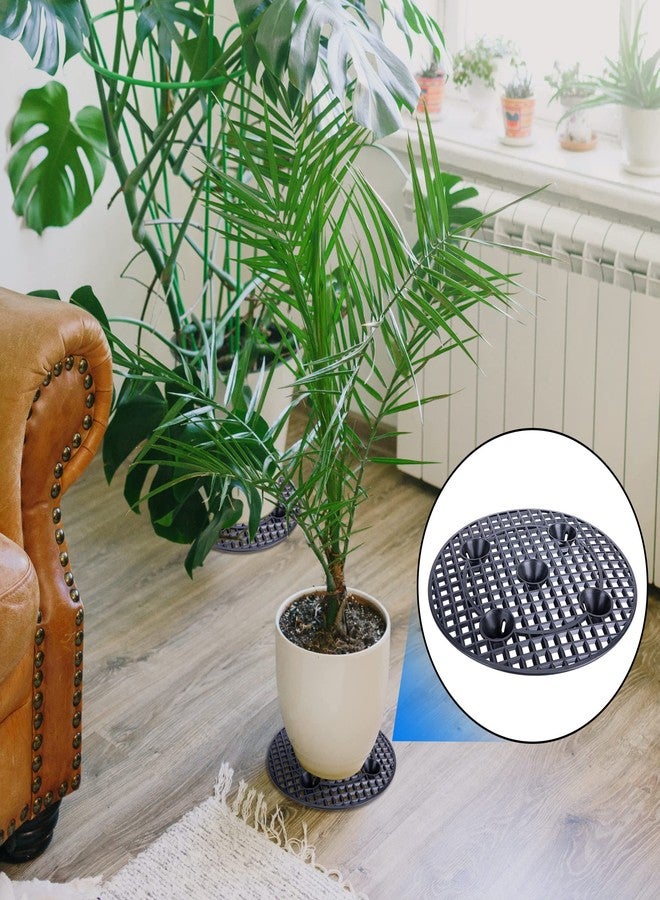 LFUTARI 4PCS Plant Level Pot Elevator, Plant Stands, 12inch Plant Pot Saucer for Prevent Rot and Damage on Patio & Deck (30cm-4pcs, Black) - Image 5